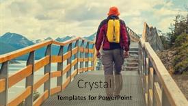  Presentation with hike forest - Audience pleasing presentation design consisting of hike in patagonia backdrop and a coral colored foreground