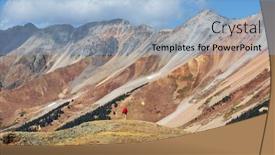  Presentation with fall mountains - Colorful presentation theme enhanced with hike in the autumn mountains fall season theme backdrop and a light blue colored foreground