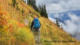  Presentation with fall mountains - Slides enhanced with hike in the autumn mountains fall season theme background and a gold colored foreground