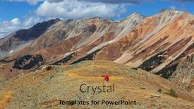  Presentation with fall mountains - Colorful presentation theme enhanced with hike in the autumn mountains fall season theme backdrop and a coral colored foreground