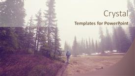  Presentation with fall mountains - Colorful presentation design enhanced with autumn mountains fall season theme backdrop and a cream colored foreground