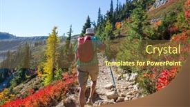  Presentation with fall mountains - PPT layouts featuring hike-in-the-autumn-mountains background and a tawny brown colored foreground