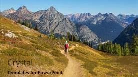  Presentation with fall mountains - PPT layouts consisting of hike-in-the-autumn-mountains background and a gold colored foreground