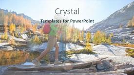  Presentation with fall mountains - Presentation theme consisting of hike-in-the-autumn-mountains background and a sky blue colored foreground