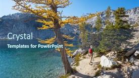  Presentation with fall mountains - PPT layouts having hike-in-the-autumn-mountains background and a ocean colored foreground