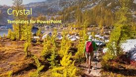  Presentation with fall mountains - PPT layouts featuring hike-in-the-autumn-mountains background and a tawny brown colored foreground