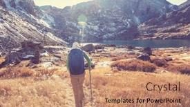  Presentation with fall mountains - PPT layouts enhanced with hike-in-the-autumn-mountains background and a coral colored foreground