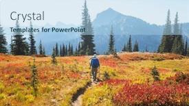  Presentation with fall mountains - Presentation design enhanced with hike-in-the-autumn-mountains background and a light blue colored foreground