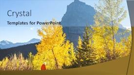  Presentation with fall-mountains - Presentation theme enhanced with hike-in-the-autumn-mountains and a light blue colored foreground