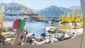  Presentation with fall mountains - PPT layouts having hike-in-the-autumn-mountains and a light blue colored foreground