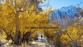  Presentation with fall mountains - PPT layouts featuring hike-in-the-autumn-mountains and a gold colored foreground