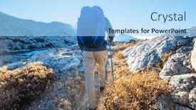  Presentation with fall mountains - Presentation theme featuring hike-in-the-autumn-mountains and a light blue colored foreground