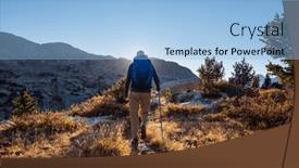 Presentation with fall mountains - Presentation theme enhanced with hike-in-the-autumn-mountains and a light blue colored foreground