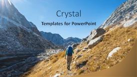  Presentation with fall mountains - Slides with hike-in-the-autumn-mountains and a light blue colored foreground