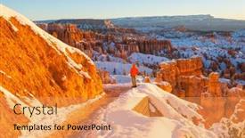  Presentation with national - Presentation theme featuring hike-in-the-bryce-canyon background and a coral colored foreground