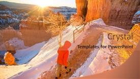 Presentation with utah - PPT theme featuring hike-in-the-bryce-canyon background and a coral colored foreground