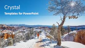  Presentation with utah - PPT layouts with hike-in-the-bryce-canyon background and a teal colored foreground