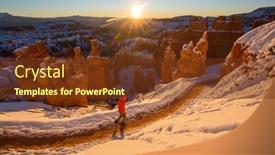  Presentation with utah - Presentation theme having hike-in-the-bryce-canyon background and a tawny brown colored foreground