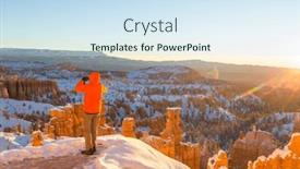  Presentation with utah - Slide deck consisting of hike-in-the-bryce-canyon background and a sky blue colored foreground