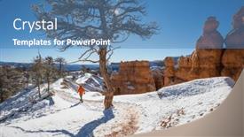  Presentation with utah - Presentation consisting of hike-in-the-bryce-canyon background and a teal colored foreground