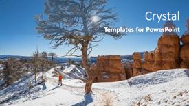  Presentation with utah - Presentation design enhanced with hike-in-the-bryce-canyon background and a teal colored foreground