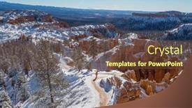 Presentation with utah - Presentation theme with hike-in-the-bryce-canyon background and a tawny brown colored foreground