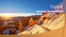  Presentation with utah - Presentation with hike-in-the-bryce-canyon background and a teal colored foreground