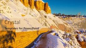  Presentation with utah - Presentation theme featuring hike-in-the-bryce-canyon background and a yellow colored foreground