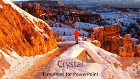  Presentation with national - Slides consisting of hike-in-the-bryce-canyon background and a coral colored foreground