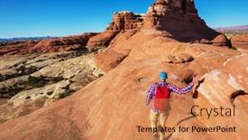  Presentation with sandstone - Colorful slides enhanced with hike-in-the-utah-mountains backdrop and a coral colored foreground