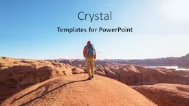  Presentation with sandstone - Cool new PPT theme with hike-in-the-utah-mountains backdrop and a light blue colored foreground