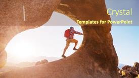  Presentation with sandstone - Cool new presentation design with hike-in-the-utah-mountains backdrop and a tawny brown colored foreground