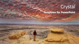  Presentation with utah - Beautiful presentation theme featuring hike-in-the-utah-mountains backdrop and a tawny brown colored foreground