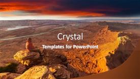  Presentation with utah - Presentation having hike-in-the-utah-mountains background and a tawny brown colored foreground