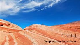  Presentation with sandstone - Amazing PPT layouts having hike-in-the-utah-mountains backdrop and a coral colored foreground