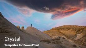  Presentation with sandstone - PPT theme enhanced with hike-in-the-utah-mountains background and a dark gray colored foreground