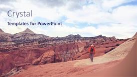  Presentation with sandstone - Slides consisting of hike-in-the-utah-mountains background and a sky blue colored foreground