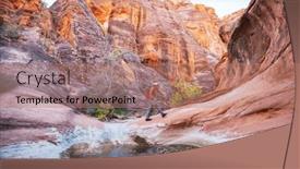 Presentation with sandstone - Presentation theme with hike-in-the-utah-mountains background and a coral colored foreground