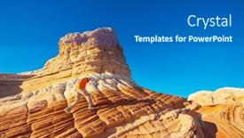  Presentation with sandstone - Slides featuring hike-in-the-utah-mountains background and a ocean colored foreground