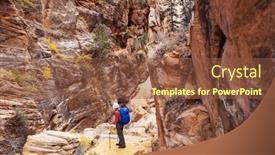  Presentation with sandstone - Theme featuring hike-in-the-utah-mountains background and a tawny brown colored foreground