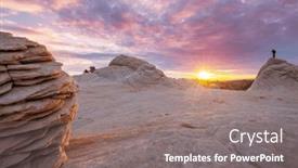  Presentation with sandstone - Slide set with hike-in-the-utah-mountains background and a gray colored foreground