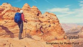  Presentation with sandstone - Slide set consisting of hike-in-the-utah-mountains background and a coral colored foreground