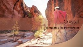  Presentation with sandstone - Theme featuring hike-in-the-utah-mountains background and a red colored foreground