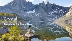  Presentation with wyoming - Presentation theme with hike-in-wind-river-range background and a ocean colored foreground