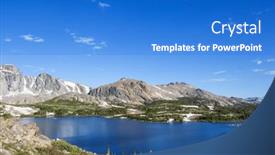  Presentation with wyoming - PPT theme featuring hike-in-wind-river-range background and a cobalt blue colored foreground