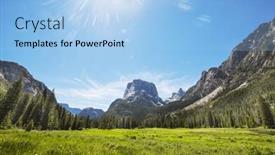  Presentation with wyoming - PPT theme with hike-in-wind-river-range background and a light blue colored foreground