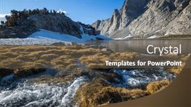  Presentation with wyoming - Presentation theme with hike-in-wind-river-range background and a tawny brown colored foreground