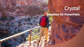 Presentation with national - PPT theme featuring hike in zion national park background and a  colored foreground