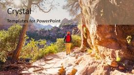  Presentation with arches national park - PPT layouts featuring hike in zion national park background and a  colored foreground