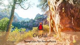  Presentation with national - PPT layouts having hike in zion national park background and a  colored foreground